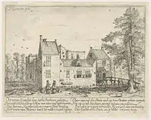 Print of the old castle at Berkenrode, Heemstede.