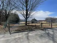 Looking southwest across the cemetery toward Broad Cove