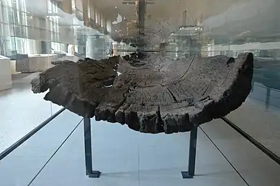 Neolithic pirogue made from a single tree (about 2700 BC)