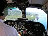 Plane approaching the old Lonorore airstrip, prior to upgrading, 2006