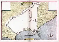 Leonardo de Ferrari's plan of the Portuguese fortifications at Tangier, c. 1655