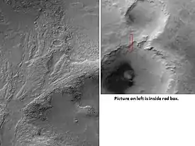 Porter Crater rim, as seen with Mars Global Surveyor.