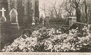 grave covered in flowers