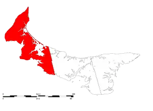 Location of Prince County in Prince Edward Island.