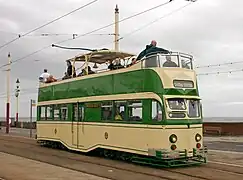 Open-topped Balloon tram No. 706 Princess Alice at Bispham