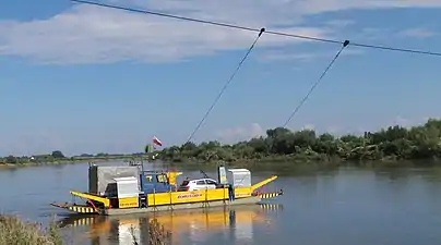 High-rope ferry in Borusowa on the Vistula River