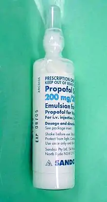  An ampoule of propofol