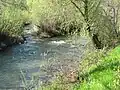 Confluence of Prosca Creek (left) with the Gradaščica River (right) in Dolenja Vas pri Polhovem Gradcu