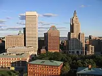 The structure features prominently in the Providence skyline