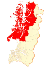 Location in the Aysén del General Carlos Ibáñez del Campo Region