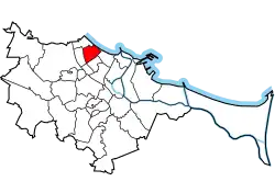 Location of Przymorze Wilekie within Gdańsk