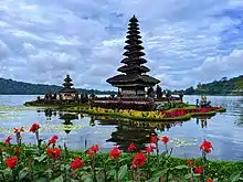 The meru of Pura Ulun Danu Bratan is dedicated to Shiva and his consort Parvathi