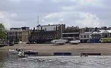 Boathouses along the River Thames at Putney