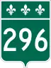 Route 296 marker