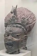 Head of a Qing dynasty statue of Hayagrīva, now held in the Gansu Provincial Museum, Lanzhou, Gansu, China