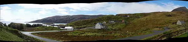 Panoramic view of Rèinigeadal from the hostel