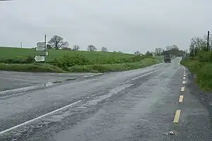 R489 where it is joined by the R438 at a staggered junction