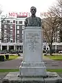 Bust of Robert A. Long, in front of the Monticello Hotel