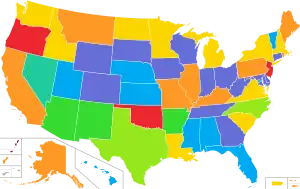 Map of states according to compliance with the Real ID Act