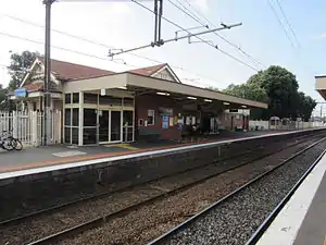 Northbound view from Newport platform 2 facing towards platform 1