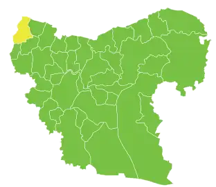 The administrative center of Rajo Subdistrict shown above is the city of Rajo.