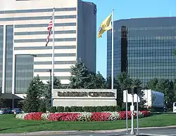 Welcome sign at entrance to Raritan Center