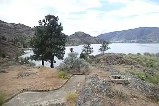 One of many concrete mini golf holes from the island's development in the 1970s.