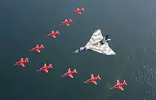 Red Arrows flying with Vulcan XH558 for the last time in 2015