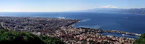 The Strait of Messina as seen from the mainland.