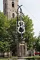 The Violins monument in the centre of the city, a symbol of Reghin