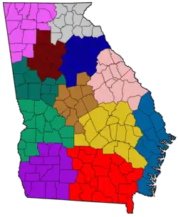 Southwest Georgia highlighted in purple