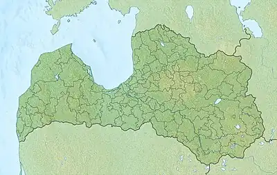 Location of Jugla Lake in Latvia