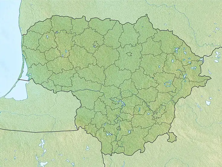 Map showing the location of Šušvė Landscape Sanctuary