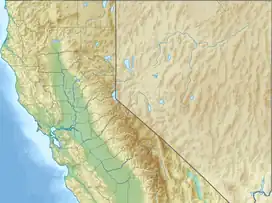 Map of Northern California with marker showing location of Anthony Peak