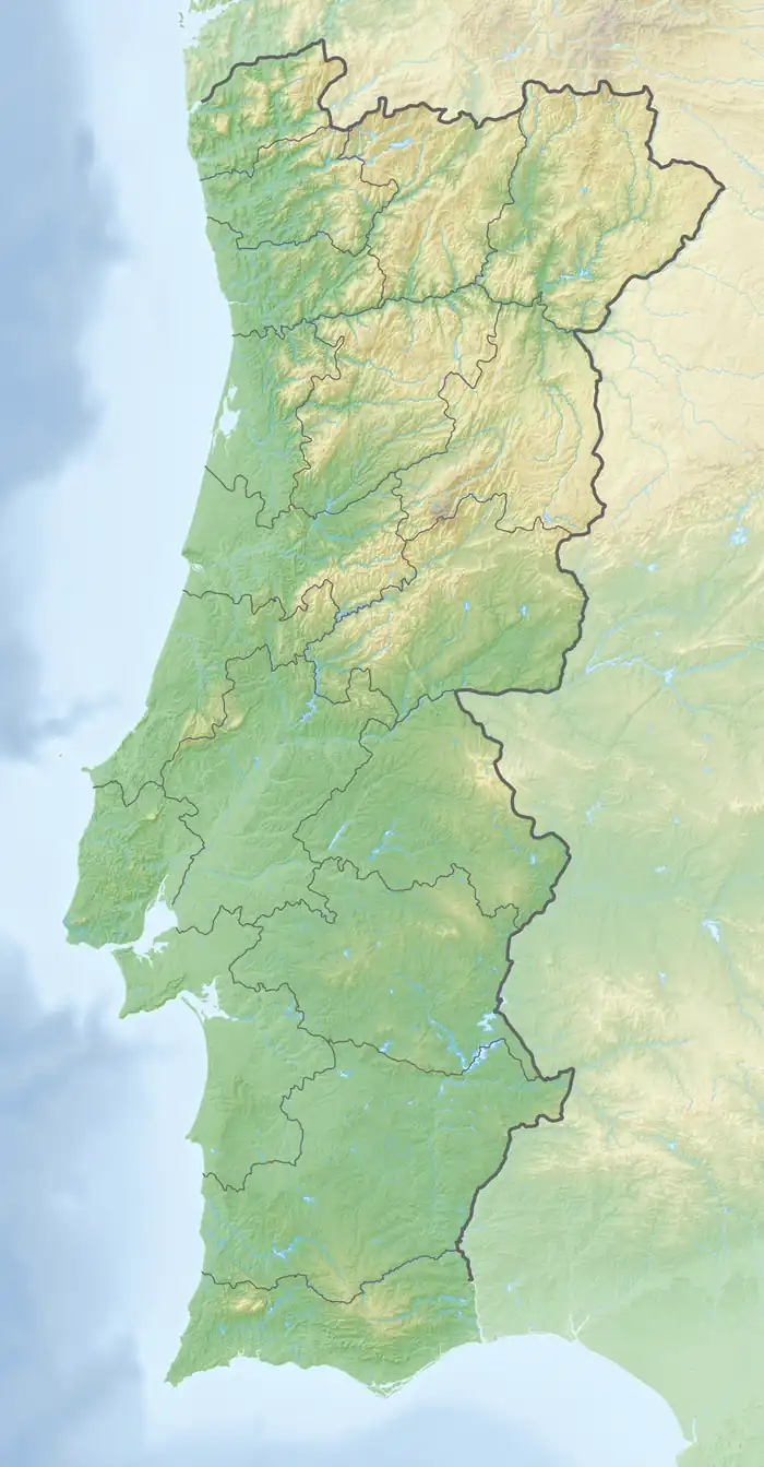 Map showing the location of Serra da Estrela Natural Park