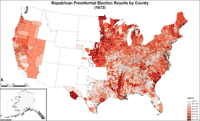 Map of Republican presidential election results by county