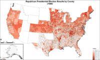 Map of Republican presidential election results by county