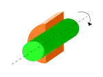 Revolute joint cutaway view