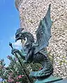 Basilisk statue in courtyard