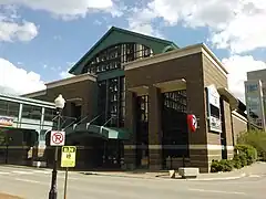 RiverCenter's south building from E. 3rd St.