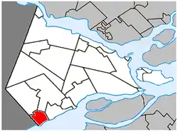 Location within Vaudreuil-Soulanges RCM