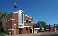 Rockford's Main Street, with city hall on the left