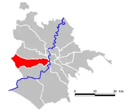 Location of Municipio XII of Rome