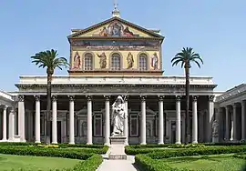 The façade of the Basilica of St. Paul Outside the Walls in 2007.