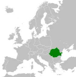 Location of Socialist Republic of Romania