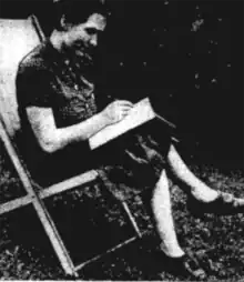 A young woman on a deckchair