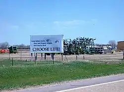 Billboard and farmland in Roscoe, May 2007