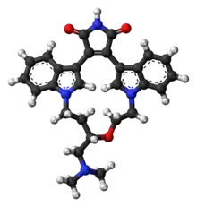 Ball-and-stick model of the ruboxistaurin molecule