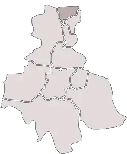 Location of Orzegów within Ruda Śląska