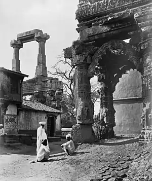 Image 8Rudra Mahalaya TemplePhotograph credit: Bourne & Shepherd; retouched by Yann ForgetThe Rudra Mahalaya Temple is an ancient temple complex at Siddhpur in the Patan district of Gujarat, India. The temple was completed in 1140 by Jayasimha Siddharaja, but in 1296, Alauddin Khalji sent an army under Ulugh Khan and Nusrat Khan, who dismantled the structure. In 1414 or 1415, the temple was further destroyed and the western part was converted into a congregational mosque by Muslim ruler Ahmad Shah I of the Muzaffarid dynasty. Apart from the mosque, the surviving fragments consist of two porches, a torana (ornamental gateway) and a few pillars.More selected pictures